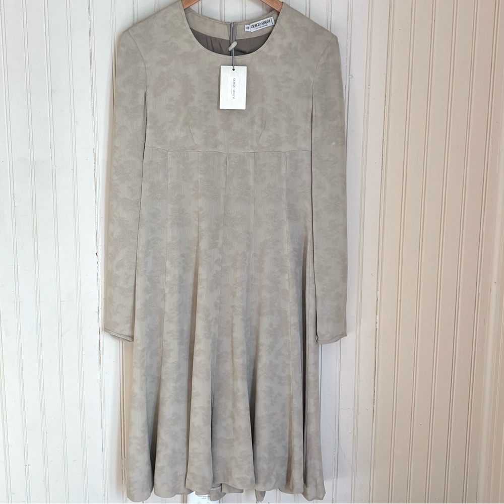 NWT Vintage Giorgio Armani Collezioni Floral Champagne Dress, Size 6
